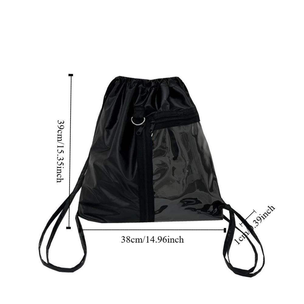 ClearTrend Drawstring Backpack – Large Capacity Handheld & Shoulder Bag