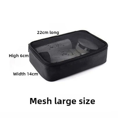 Transparent Travel Cosmetic Bag Set – Zipper Makeup & Toiletry Organizer (1/3pcs)