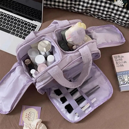 PuffEase Multi-Pouch Travel Cosmetic Bag – Multifunctional Makeup & Toiletry Organizer