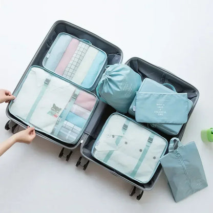 7-Piece Travel Organizer Set – Clothes, Shoes, Blanket, Packing Cubes, Suitcase Pouches