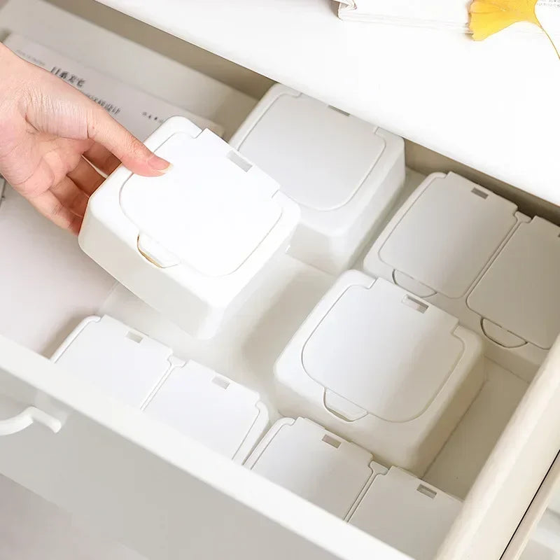PopView Mini Desktop Storage Box – Dustproof Organizer with Lid