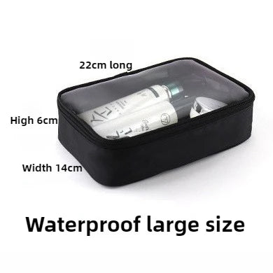 Transparent Travel Cosmetic Bag Set – Zipper Makeup & Toiletry Organizer (1/3pcs)