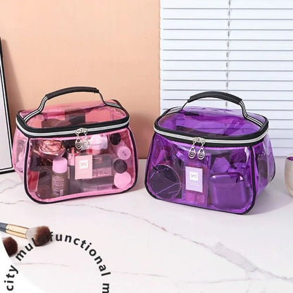 Clear Large PVC Cosmetic Bag – Waterproof Handheld Makeup & Toiletry Organizer