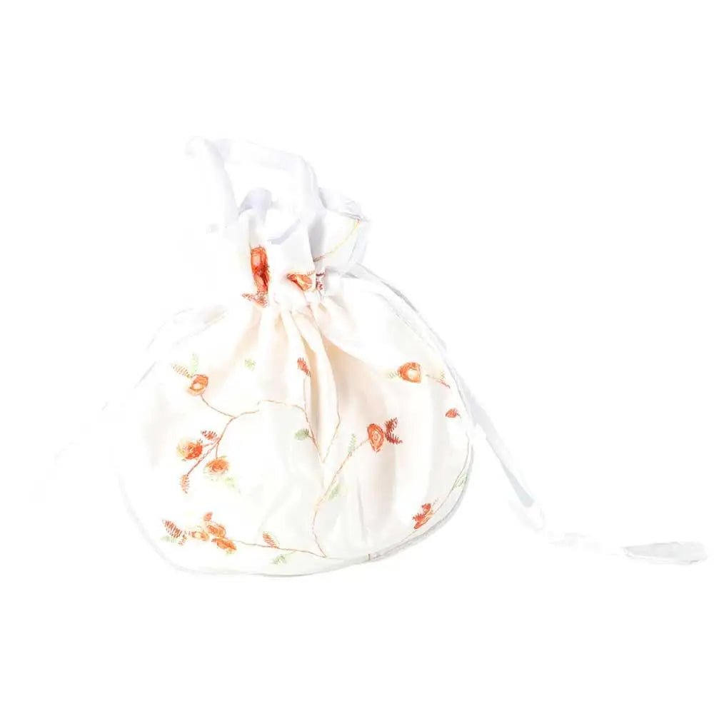 FloraCharm Embroidered Drawstring Cosmetic & Jewelry Bag – Small Hanfu Style Handbagg