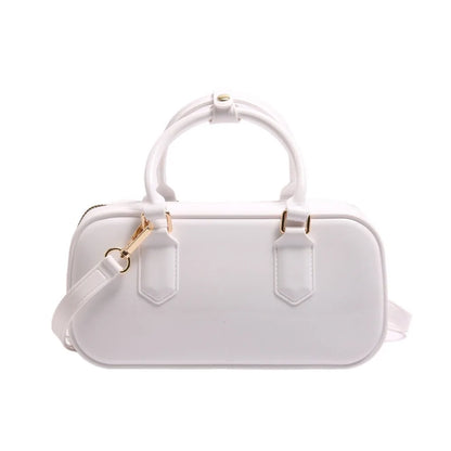 GlossyGlow Solid Color Jelly Hobos Bag – Casual Cute Waterproof Crossbody Satchel