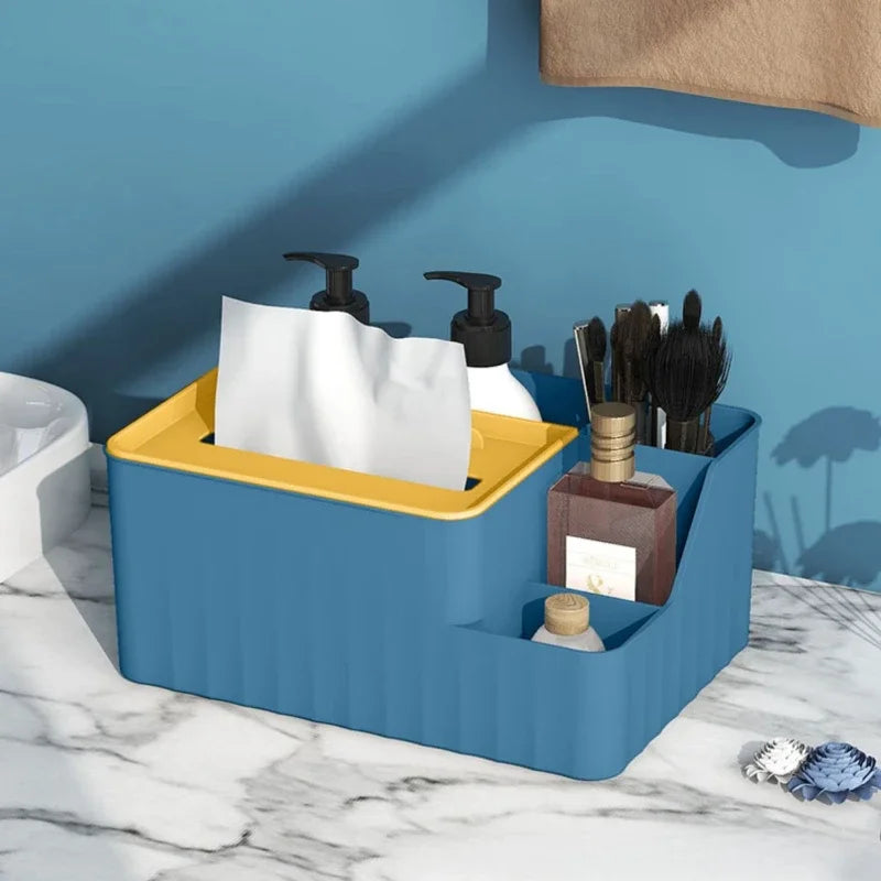 TidyMate Multifunctional Desktop Tissue & Remote Organizer – Living Room, Dining Table & Coffee Table Storage Box