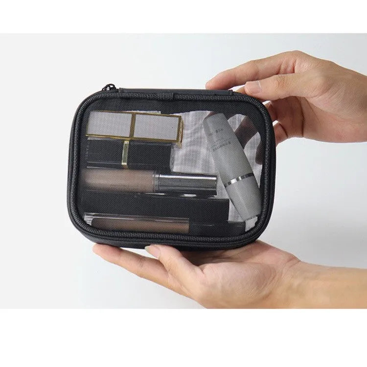 Transparent Travel Cosmetic Bag Set – Zipper Makeup & Toiletry Organizer (1/3pcs)