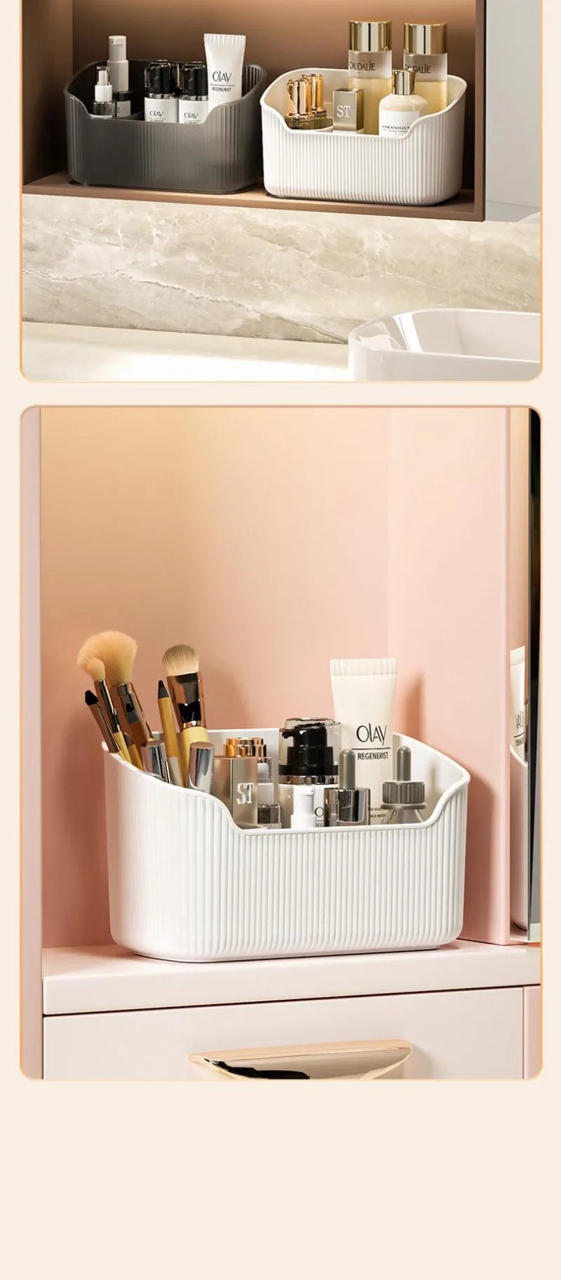 GlamBox Cosmetic Large Capacity Storage – Mirror Cabinet Design
