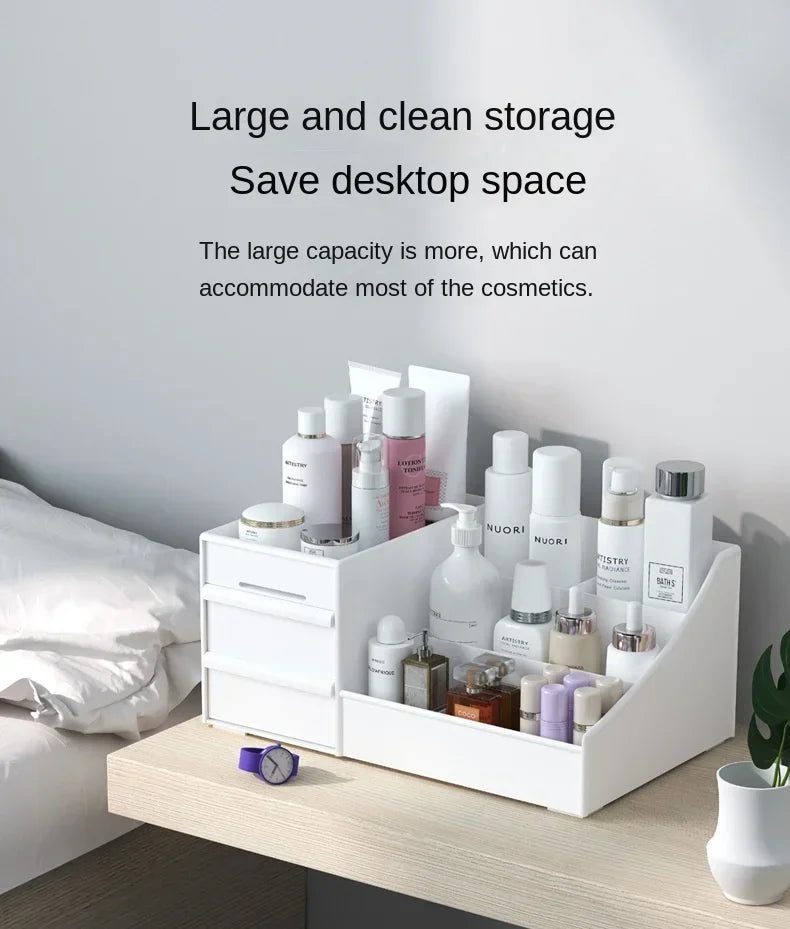 VanityMate Desktop Makeup Organizer – Cosmetic Storage Box with Drawers for Lipstick, Brushes, Lotions & Eyeshadow