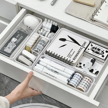 Built-in Desk Drawer Organizer – Storage Box Set for Cosmetics, Stationery, and Small Items