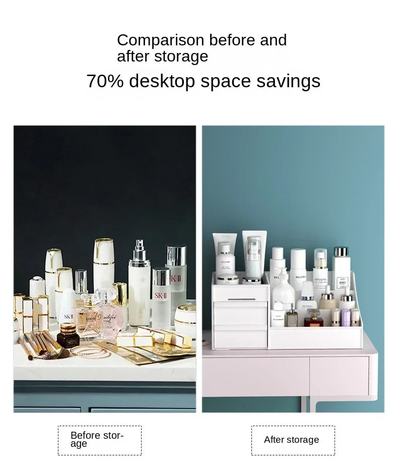 VanityMate Desktop Makeup Organizer – Cosmetic Storage Box with Drawers for Lipstick, Brushes, Lotions & Eyeshadow
