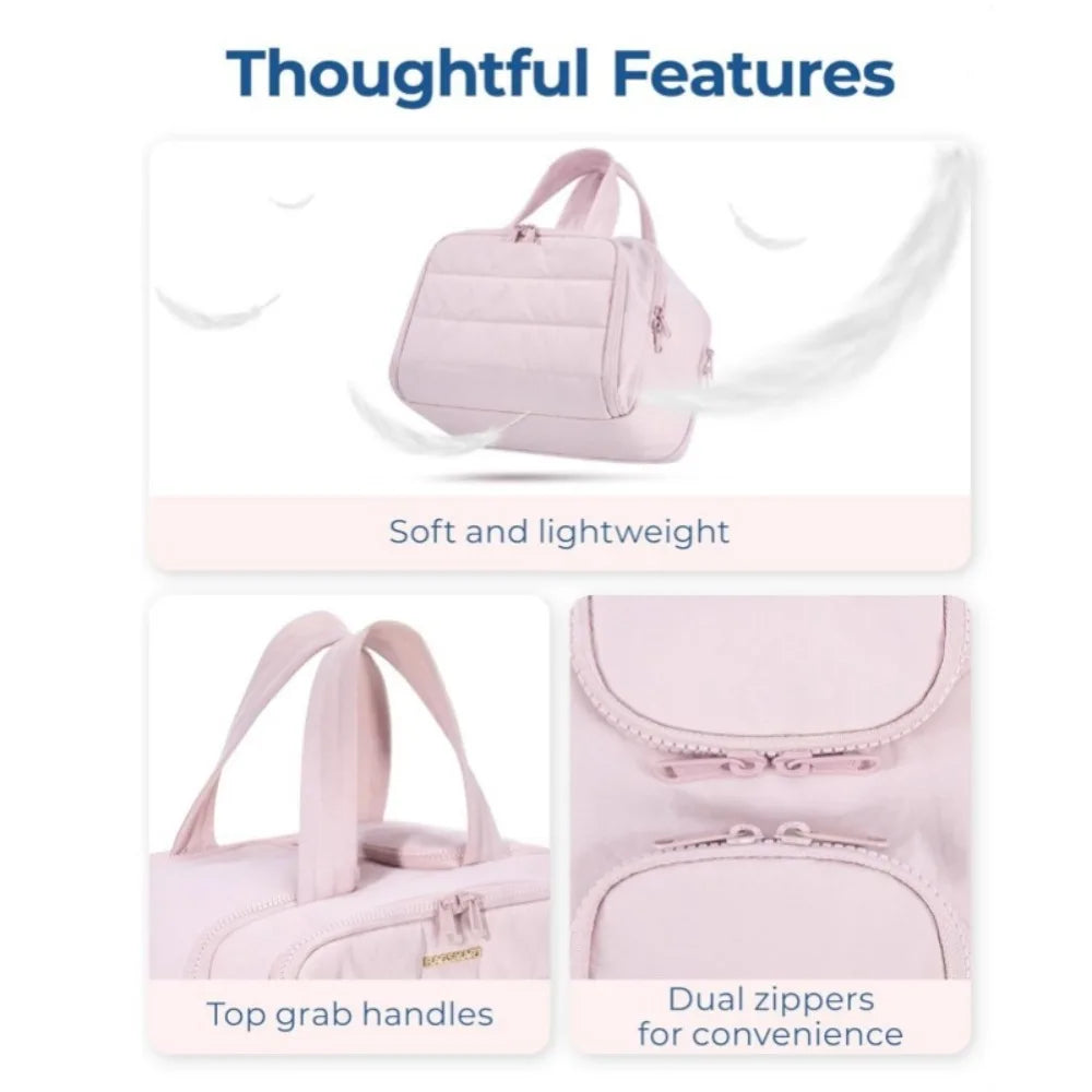 PuffEase Multi-Pouch Travel Cosmetic Bag – Multifunctional Makeup & Toiletry Organizer