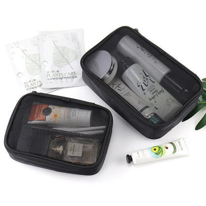 Transparent Travel Cosmetic Bag Set – Zipper Makeup & Toiletry Organizer (1/3pcs)