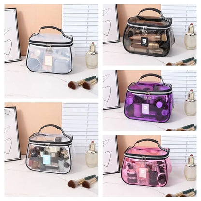 Clear Large PVC Cosmetic Bag – Waterproof Handheld Makeup & Toiletry Organizer