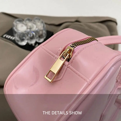 GlossyGlow Solid Color Jelly Hobos Bag – Casual Cute Waterproof Crossbody Satchel