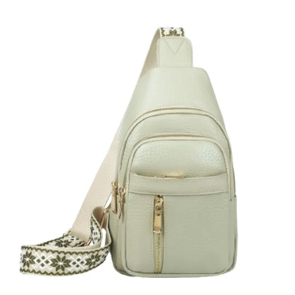 PU Leather Chest Bag - Multi-Pocket Crossbody Backpack