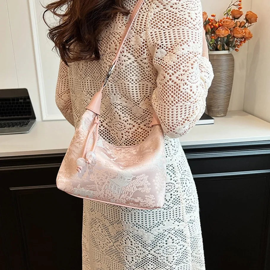 SilkBloom Embroidered Style Handbag – Luxury Bag for Women