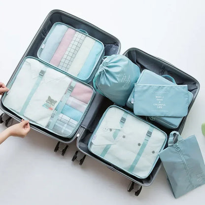 7-Piece Travel Organizer Set – Clothes, Shoes, Blanket, Packing Cubes, Suitcase Pouches