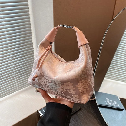 SilkBloom Embroidered Style Handbag – Luxury Bag for Women