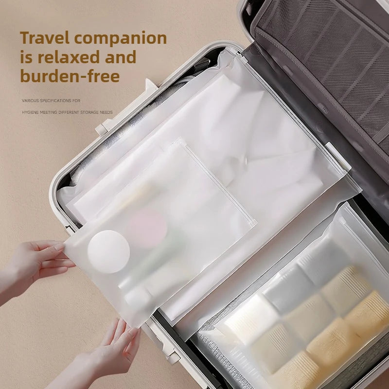 10PCS Transparent Frosted Travel Storage Bags – Waterproof Organizer