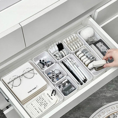 Built-in Desk Drawer Organizer – Storage Box Set for Cosmetics, Stationery, and Small Items