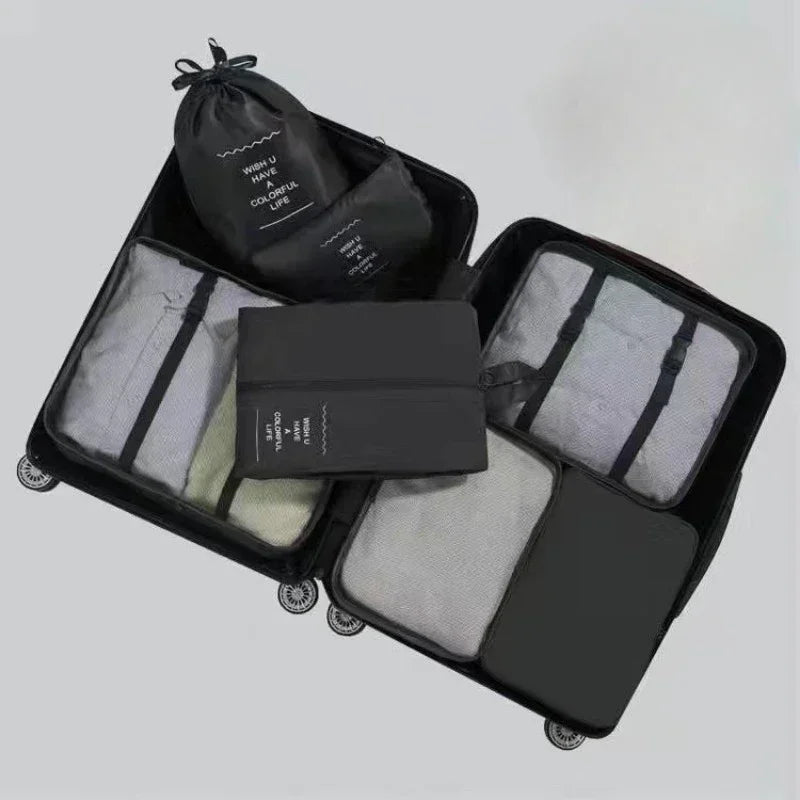 7-Piece Travel Organizer Set – Clothes, Shoes, Blanket, Packing Cubes, Suitcase Pouches
