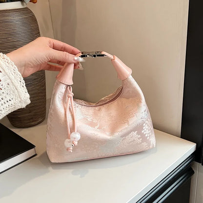 SilkBloom Embroidered Style Handbag – Luxury Bag for Women