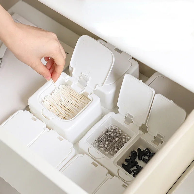 PopView Mini Desktop Storage Box – Dustproof Organizer with Lid
