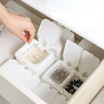 PopView Mini Desktop Storage Box – Dustproof Organizer with Lid