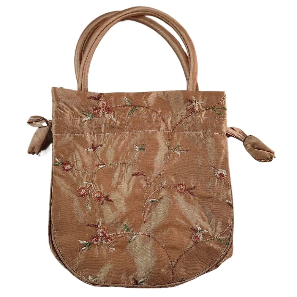 FloraCharm Embroidered Drawstring Cosmetic & Jewelry Bag – Small Hanfu Style Handbagg