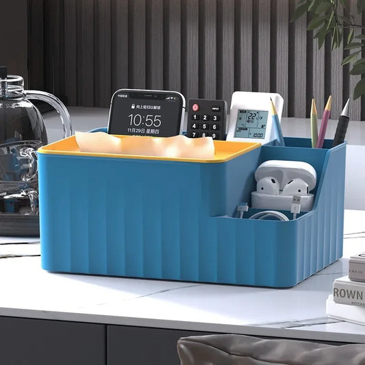 TidyMate Multifunctional Desktop Tissue & Remote Organizer – Living Room, Dining Table & Coffee Table Storage Box