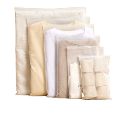 10PCS Transparent Frosted Travel Storage Bags – Waterproof Organizer