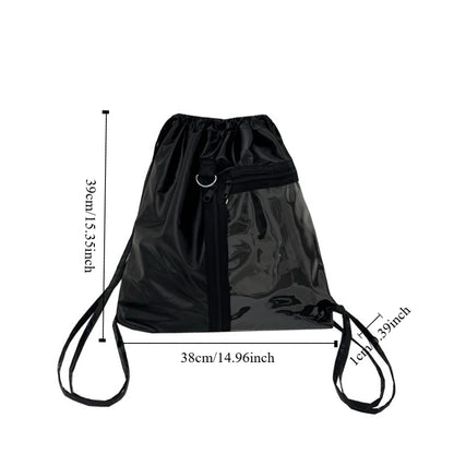 ClearTrend Drawstring Backpack – Large Capacity Handheld & Shoulder Bag