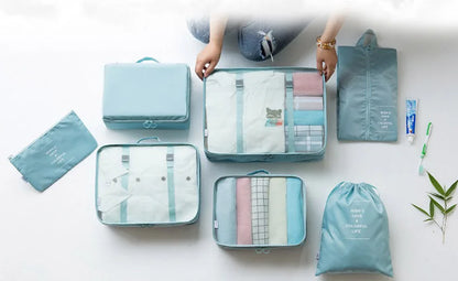7-Piece Travel Organizer Set – Clothes, Shoes, Blanket, Packing Cubes, Suitcase Pouches
