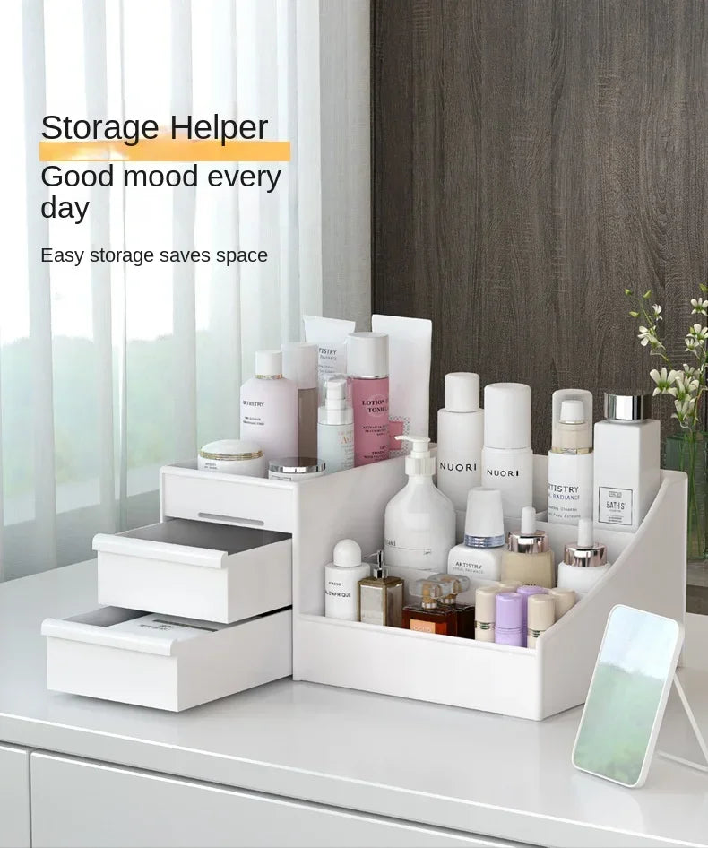 VanityMate Desktop Makeup Organizer – Cosmetic Storage Box with Drawers for Lipstick, Brushes, Lotions & Eyeshadow