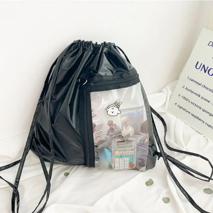 ClearTrend Drawstring Backpack – Large Capacity Handheld & Shoulder Bag
