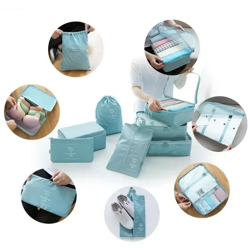 7-Piece Travel Organizer Set – Clothes, Shoes, Blanket, Packing Cubes, Suitcase Pouches