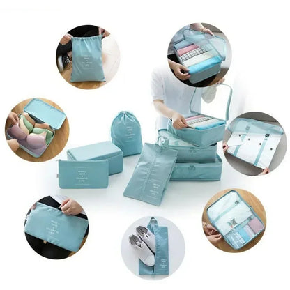 7-Piece Travel Organizer Set – Clothes, Shoes, Blanket, Packing Cubes, Suitcase Pouches