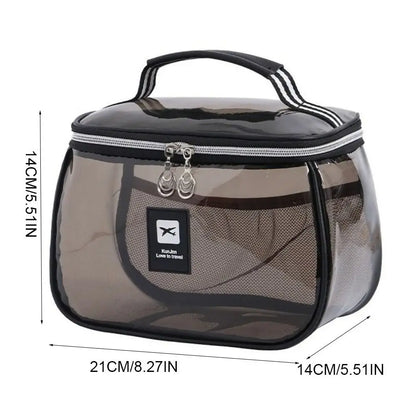 Clear Large PVC Cosmetic Bag – Waterproof Handheld Makeup & Toiletry Organizer