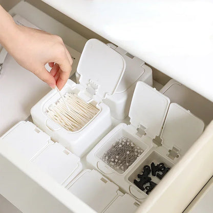 PopView Mini Desktop Storage Box – Dustproof Organizer with Lid