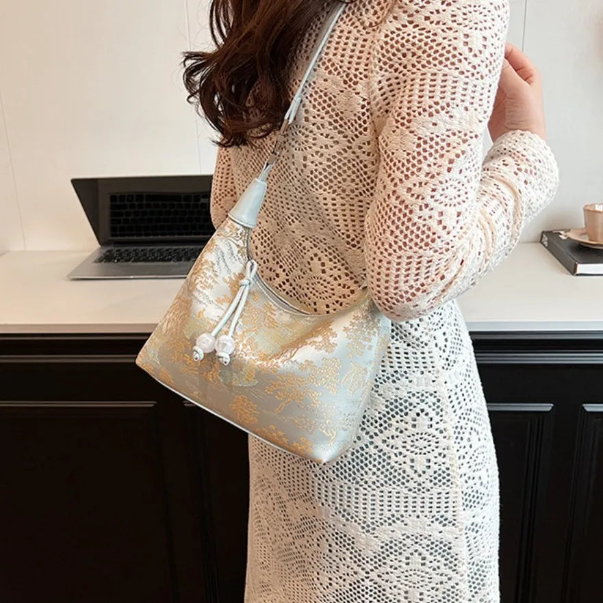 SilkBloom Embroidered Style Handbag – Luxury Bag for Women