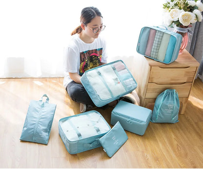 7-Piece Travel Organizer Set – Clothes, Shoes, Blanket, Packing Cubes, Suitcase Pouches