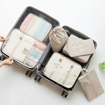 7-Piece Travel Organizer Set – Clothes, Shoes, Blanket, Packing Cubes, Suitcase Pouches