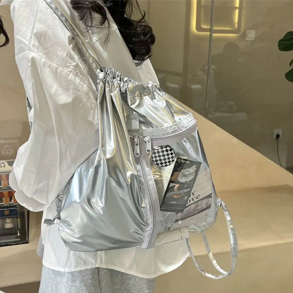 ClearTrend Drawstring Backpack – Large Capacity Handheld & Shoulder Bag
