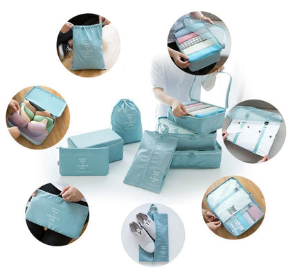 7-Piece Travel Organizer Set – Clothes, Shoes, Blanket, Packing Cubes, Suitcase Pouches