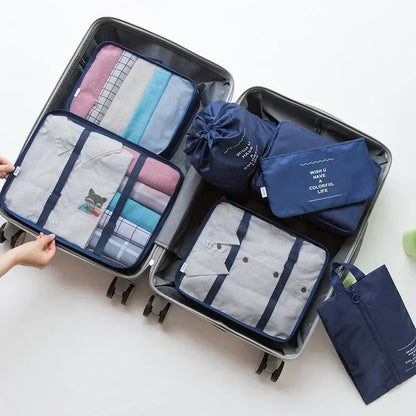 7-Piece Travel Organizer Set – Clothes, Shoes, Blanket, Packing Cubes, Suitcase Pouches