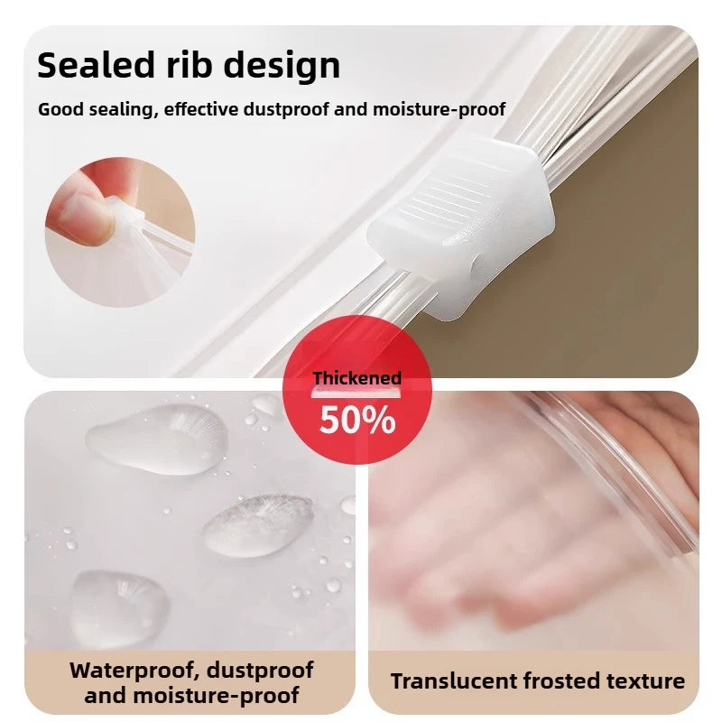 10PCS Transparent Frosted Travel Storage Bags – Waterproof Organizer