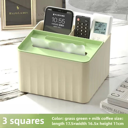 TidyMate Multifunctional Desktop Tissue & Remote Organizer – Living Room, Dining Table & Coffee Table Storage Box