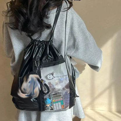ClearTrend Drawstring Backpack – Large Capacity Handheld & Shoulder Bag