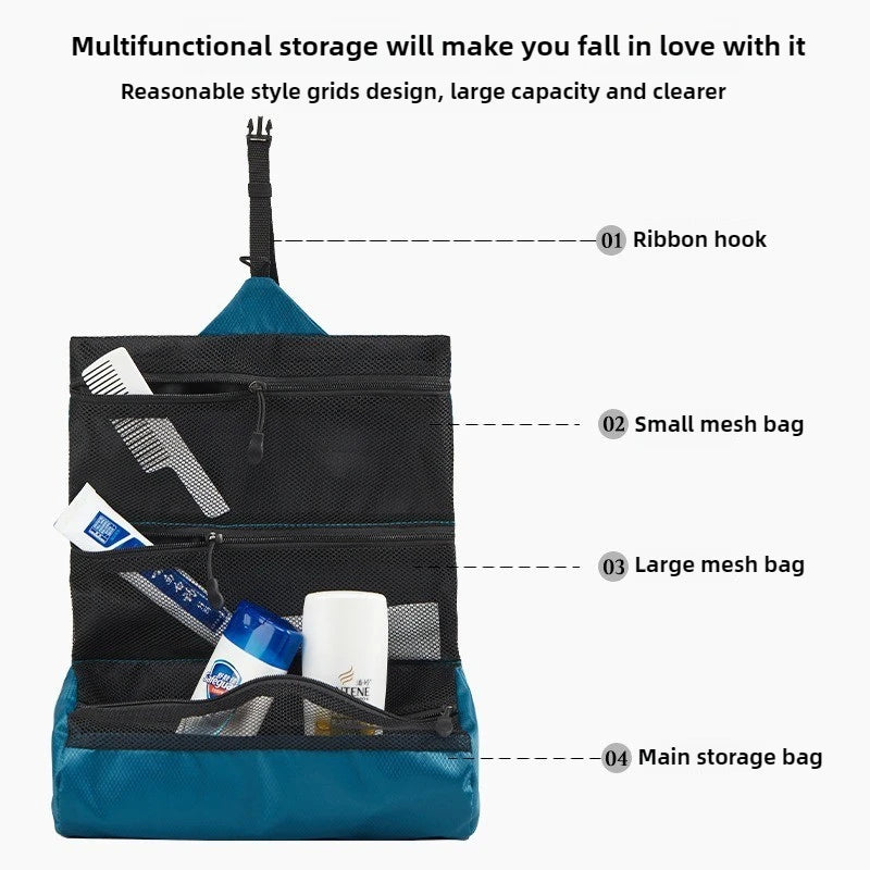 PackWell Foldable Portable Toiletry Bag – Travel, Camping & Home Essentials Organizer
